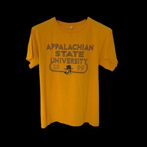 90's Appalachian State University T Shirt Med Gold Yosef Mascot Zuni Sportswear